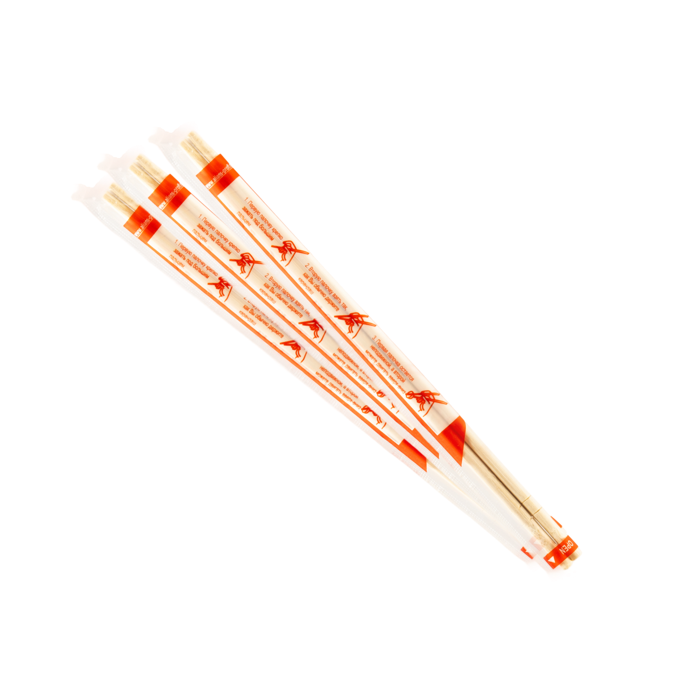 Палочки для еды в инд уп с зубочисткой, 23 см